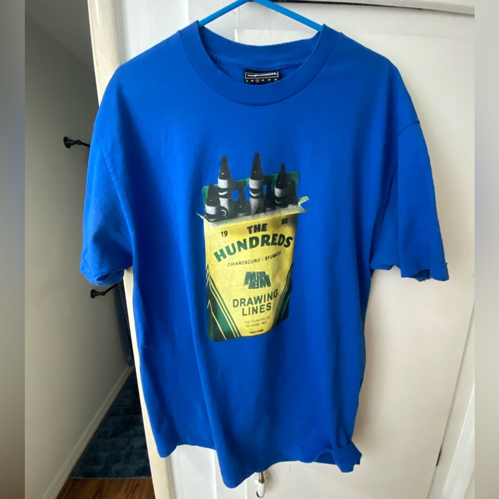 RARE The Hundreds Graphic T-Shirt CRAYONS Drawing Lines - sz Large